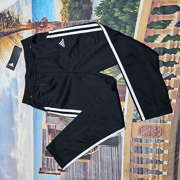 Adidas‎ Black White Track Pants Size Small - Picture 1 of 8